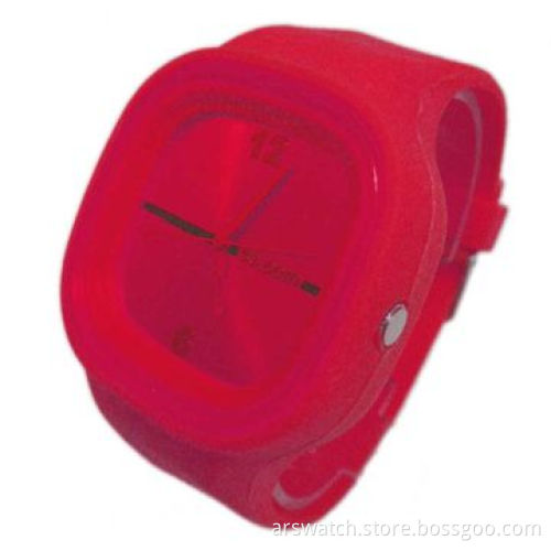 Cheap promotional jelly watches, plastic case and silicone band